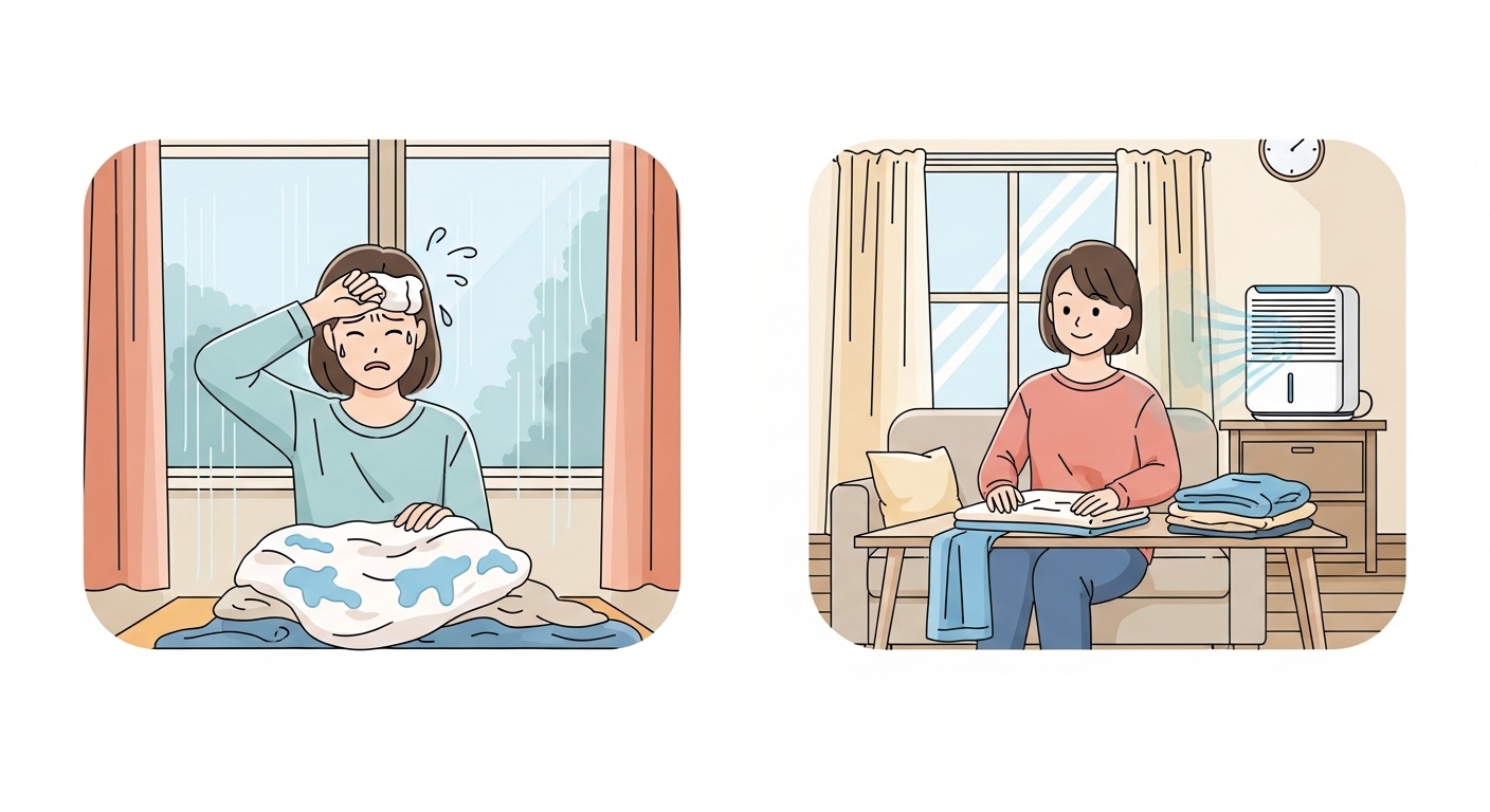 「なぜまだ我慢するの？」除湿機選びは、あなたの未来への投資だ